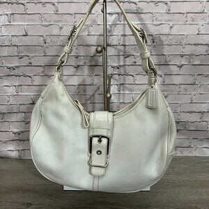 Coach Hobo Rare Hampton 7548 White Leather